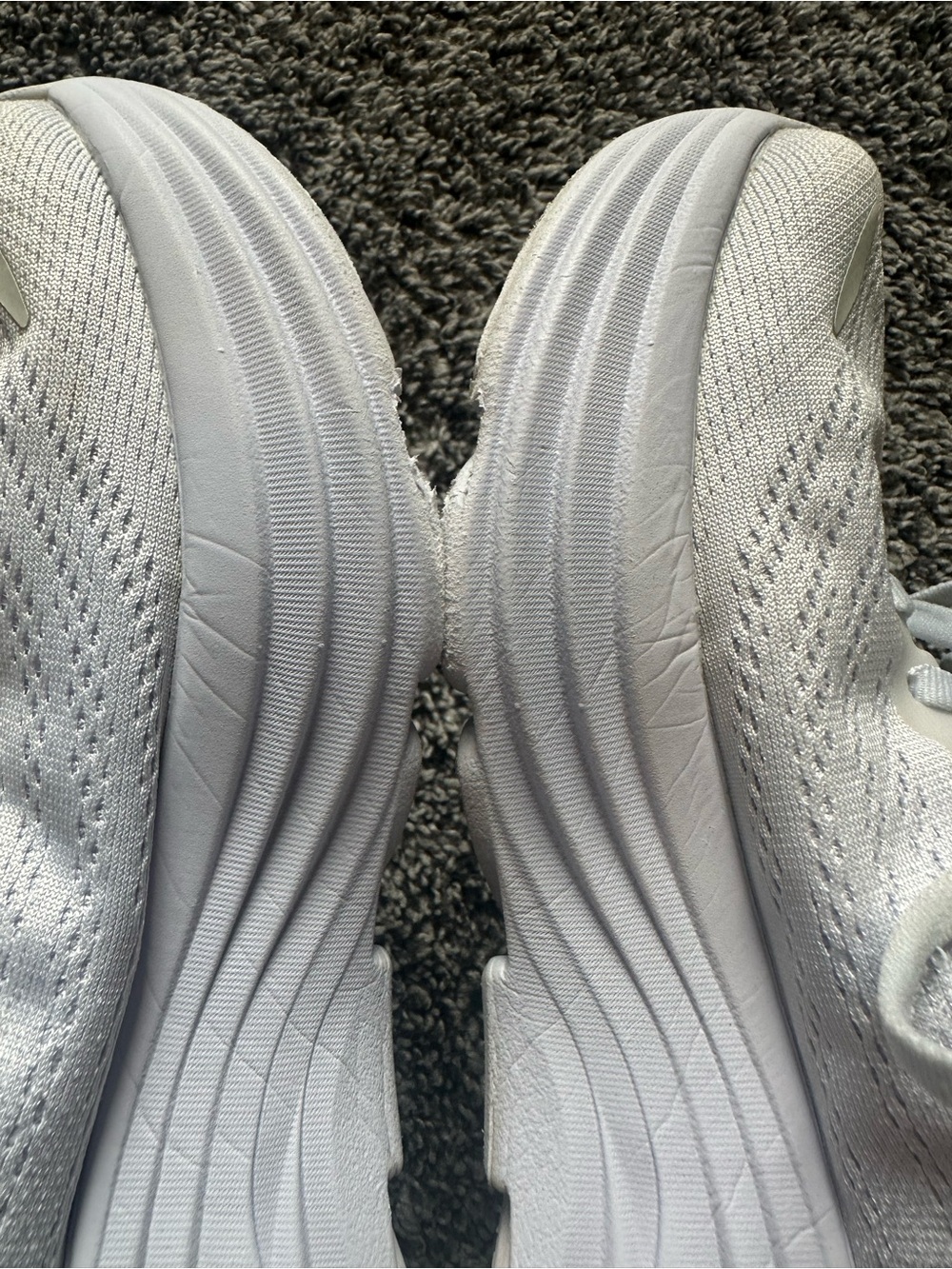White Womens HOKA Bondi 8 White Running Walking Gym Sneakers Size 7 - Picture 4 of 15